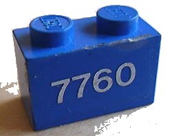 LEGO onderdeel Brick 1 x 2 with White '7760' Pattern (Sticker) - Set 7760 (3004pb033)