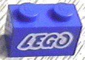 LEGO onderdeel Brick 1 x 2 with LEGO Logo Open O Style White Outline Pattern (3004pb053)