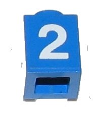 LEGO part Stein 1 x 1 mit weißem Muster Nummer 2 (Aufkleber) - Set 7710 3005pb010