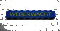 LEGO part Brick 1 x 8 with Yellow 'WEGENWACHT' Pattern (Sticker) - Set 1590-2 3008pb087