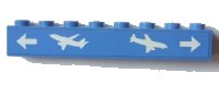 LEGO part Brick 1 x 8 with Arrows and Airplanes Pattern (Sticker) - Set 3182 3008pb125