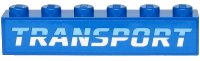 LEGO onderdeel Steen 1 x 6 met Middelblauw en Wit 'TRANSPORT' op Blauwe Achtergrond Patroon (Sticker) - Set 60244 3009pb227