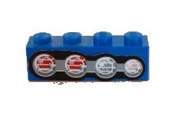 LEGO onderdeel Brick 1 x 4 with Four Truck Taillights Left Pattern (Sticker) - Set 8462 3010pb057l