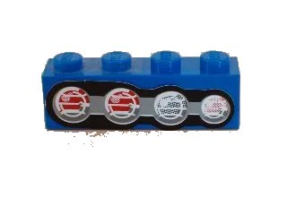 LEGO onderdeel Brick 1 x 4 with Four Truck Taillights Left Pattern (Sticker) - Set 8462 (3010pb057l)