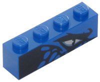 LEGO onderdeel Steen 1 x 4 met Drakenoog en Schubben Patroon Modelrechter Zijde 3010pb241R