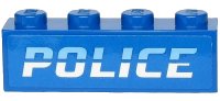 LEGO part Brick 1 x 4 with Bright Light Blue and White 'POLICE' Pattern (Sticker) - Sets 60242 / 60244 / 60276 3010pb292
