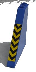 LEGO onderdeel Slope 55 6 x 1 x 5 without Bottom Stud Holders with Yellow and Black Danger Stripes Pattern (Sticker) - Set 6575 (30249pb03)