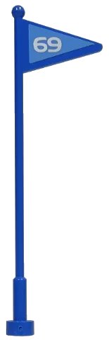 LEGO onderdeel Flag on Antenna Whip with 69 Pattern (Stickers) - Set 6586 30322pb03
