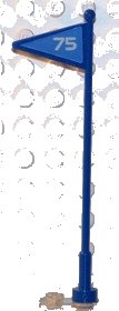 LEGO onderdeel Flag on Antenna Whip with 75 Pattern (Stickers) - Set 6575 (30322pb07)
