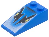 LEGO part Slope 18 4 x 2 with Yellow Eyes with Thick Black Eyebrows Pattern 30363pb004