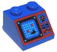 LEGO onderdeel Slope 45 2 x 2 with Aquazone Pattern 3039pb019