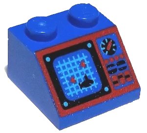 LEGO onderdeel Slope 45 2 x 2 with Aquazone Pattern (3039pb019)