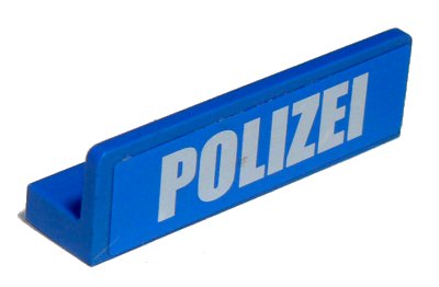 LEGO part Pannello 1 x 4 x 1 con motivo 'POLIZEI' Bold Narrow Font bianco (Adesivo) - Set 7744 (30413pb038)