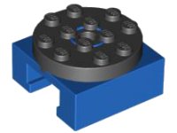 LEGO onderdeel Turntable 4 x 4 Locking Grooved Base with Black Top (30516 / 30658) 30516c02