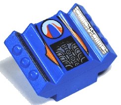 LEGO part Mattone, Modificato 2 x 2 Senza Bottoni, Inclinato con Estensioni Blocchi Laterali Angolati e Motivo Surfista (30601pb03)