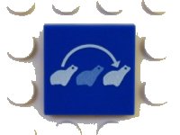 LEGO part Carreau 2 x 2 avec motif 3 grenouilles et flèche courbe (Leap Frog) 3068pb0382