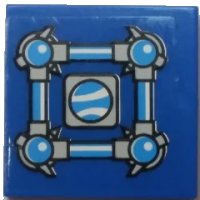 LEGO onderdeel Tile 2 x 2 with Squared Bars and Receptacles and Small Port Window Pattern (Sticker) - Set 70013 3068pb1079