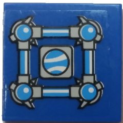 LEGO onderdeel Tile 2 x 2 with Squared Bars and Receptacles and Small Port Window Pattern (Sticker) - Set 70013 (3068pb1079)