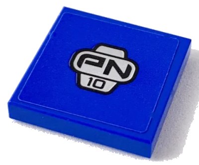 LEGO onderdeel Tile 2 x 2 with 'PN 10' Logo Pattern (Sticker) - Set 60223 (3068pb1207)