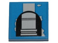 LEGO part Fliese 2 x 2 mit grauem Streifen, Rohr und abblätternder Farbe-Muster (Aufkleber) - Set 75280 3068pb1352