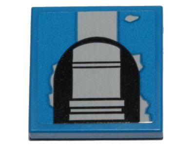 LEGO onderdeel Tegel 2 x 2 met Grijs Streep, Pijp en Afbladderende Verf Patroon (Sticker) - Set 75280 (3068pb1352)