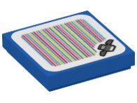 LEGO onderdeel Tile 2 x 2 with Super Mario Scanner Code Dolphin Pattern (Sticker) - Set 71400 (3068pb1979)