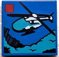 LEGO part Tile 2 x 2 with LEGO City Set 60405 Emergency Rescue Helicopter Box Art Pattern 3068pb2475