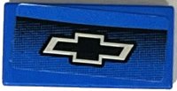 LEGO onderdeel Tegel 1 x 2 met Zwart en Zilveren Chevrolet Logo Patroon (Sticker) - Set 75891 3069pb1121