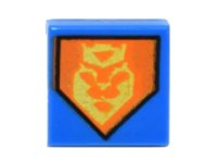 LEGO part Platte 1 x 1 mit gelbem Königssymbol auf orangefarbenem fünfeckigem Schild Muster 3070pb097