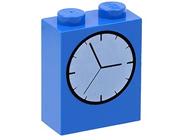 LEGO part Mattone 1 x 2 x 2 con Supporto Assale Interno con Motivo Quadrante Orologio (3245bpx11)