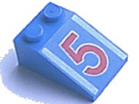 LEGO part Schräge 33 3 x 2 mit Rote Nummer 5 und Weiße Besatzung Muster 3298pb008