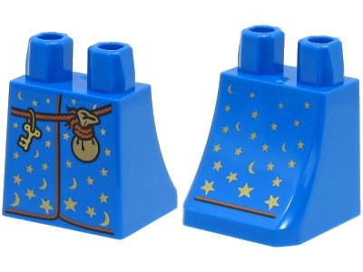 LEGO onderdeel Lower Body, Skirt with Wizard Robe with Gold Stars and Moons, Dark Orange Rope with Key and Dark Tan Pouch Pattern (BAM) (36036pb036)