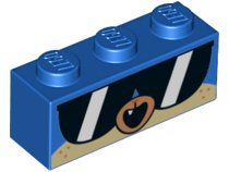 LEGO part Brick 1 x 3 with Dog Face Wide Sunglasses, Open Mouth with Tooth Pattern (Shades Puppycorn) (3622pb083)