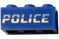 LEGO part Brick 1 x 3 with Bright Light Blue and White 'POLICE' Pattern (Sticker) - Set 60246 3622pb141