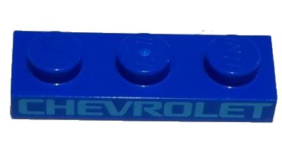 LEGO part Plaque 1 x 3 avec motif medium azure 'CHEVROLET' (3623pb020)