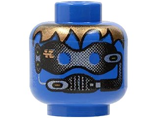 LEGO onderdeel Minifigure, Head Alien with Robot Male, Blue Eyes Pattern (3626pb0097)