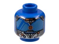 LEGO onderdeel Minifigure, Head Alien with Blue Eye Mask Large, Red Dot Pattern 3626px79
