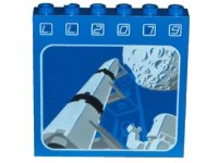 LEGO onderdeel Brick 1 x 6 x 5 with LL2079 Rocket and Moon Pattern 3754pb01