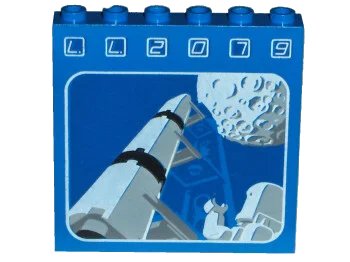 LEGO onderdeel Brick 1 x 6 x 5 with LL2079 Rocket and Moon Pattern (3754pb01)