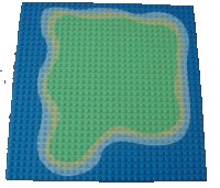 LEGO part Baseplate 32 x 32 with Paradisa Island Pattern 3811pb01