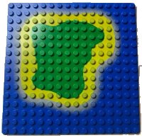 LEGO part Baseplate 16 x 16 with Island on Blue Water Pattern 3867p01