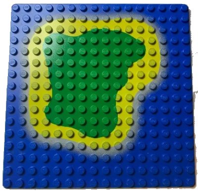 LEGO onderdeel Baseplate 16 x 16 with Island on Blue Water Pattern (3867p01)