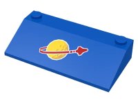 LEGO onderdeel Slope 33 3 x 6 with Inner Walls with Classic Space Logo Small Pattern 3939p90