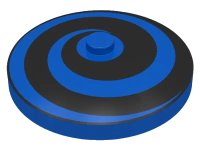 LEGO onderdeel Dish 4 x 4 Inverted (Radar) with Solid Stud with Black Spiral Pattern 3960p02