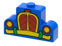 LEGO part Brick, Modified 1 x 4 x 2 Center Stud Top with Car Grille Mickey Yellow/Red Pattern 4088px5