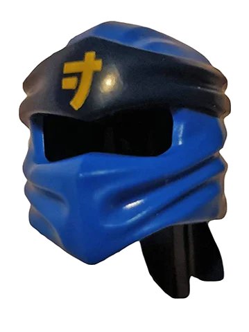 LEGO onderdeel Minifigure, Headgear Ninjago Wrap Type 4 with Molded Dark Blue Headband and Printed Yellow Ninjago Logogram Letter J Pattern (40925pb10)