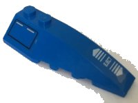 LEGO onderdeel Wedge 6 x 2 Right with Panel and White 'EJECT' Pattern (Stickers) - Set 7709 41747pb083