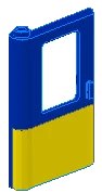 LEGO part Door 1 x 4 x 5 Train Left, Thin Support at Bottom with Yellow Bottom Half Pattern 4181p01