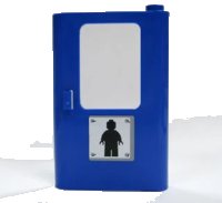 LEGO part Door 1 x 4 x 5 Train Right, Thin Support at Bottom with Minifigure Silhouette Pattern (Sticker) - Set 7905 4182pb008