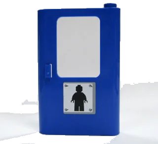 LEGO onderdeel Door 1 x 4 x 5 Train Right, Thin Support at Bottom with Minifigure Silhouette Pattern (Sticker) - Set 7905 (4182pb008)